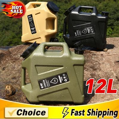 12L Car Water Bucket Outdoor Camping Water Bin Large Capacity Portable Water Container with Detachable Faucet No Leakage