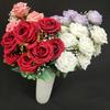 Realistic Rose Silk Bouquet 9 Stems Wedding Photography Props Decoration Home