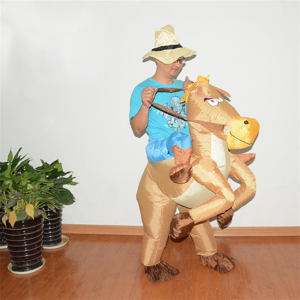 Inflatable Cowboy Costume Polyester Funny Battery Powered Inflatable Costume for Holiday Party Cosplay