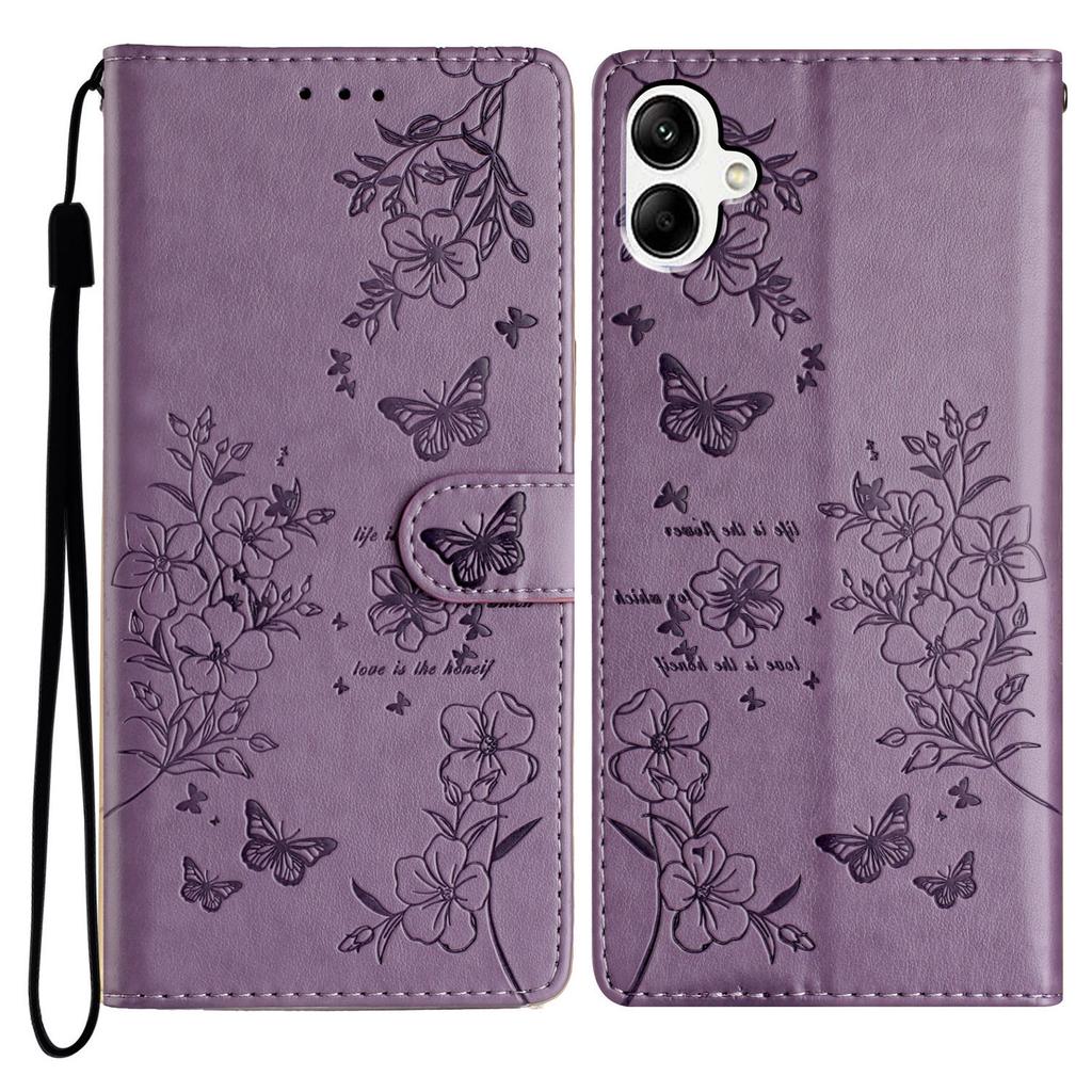 Για Samsung Galaxy A06 4G Θήκη Πορτοφόλι Κινητού Πεταλούδα Φλοράλ Αποτύπωμα Δερμάτινο Flip Cover