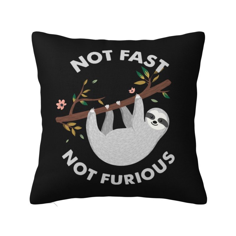 Luxury Not Fast Not Furious Cute Sloth Cushion Covers Xcm Velvet Throw Pillow Case for Car Square Pillowcase Home Decor