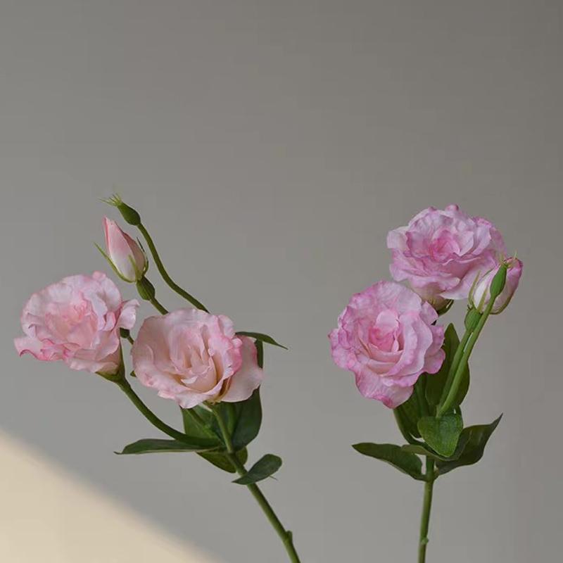 3 Pezzi Fiori di Lisianthus Artificiali Eleganti Rosa Realistici Finti Eustoma Fiori di Seta Decorazione Floreale Matrimonio Anniversari Regali