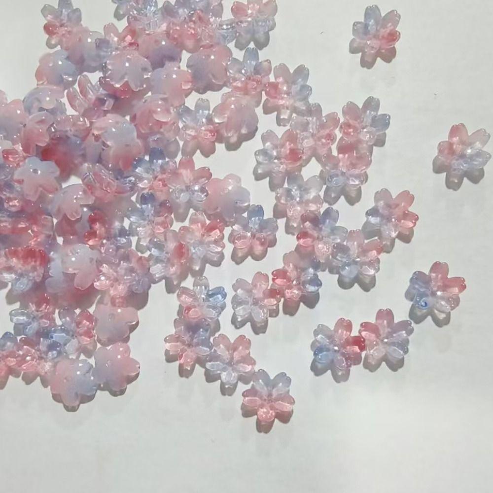 100pcs Transparent Oriental Cherry Beads Gradient Color Jewelry Making Material DIY Accessories