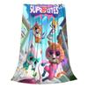 Super Kitties Cats Charged Ginger Wool Blanket Battle Adventures Vintage Throw Blankets for Home 150*125cm Rug Piece Lightweight
