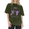 Dam T-shirt med tryck och rund hals och korta ärmar