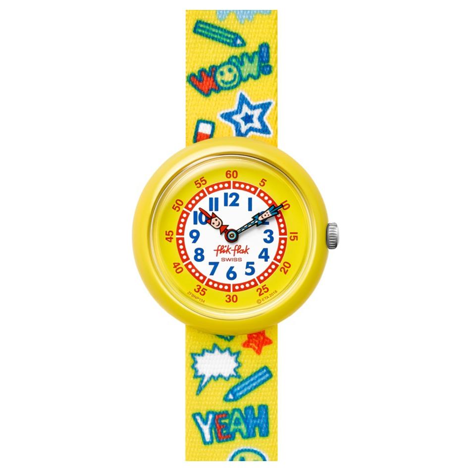 SWATCH Kids Flik Flak Feifei Series 31.85mm Yellow Watch FBNP134 FBNP134 Yellow Watch Dial