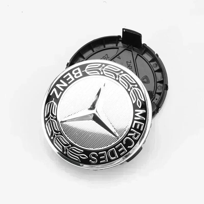 4Pcs -75mm Car Wheel Center Logo Hub Cap For Mercedes Benz AMG C207 C218 A207 C117 CLA CLS E Class W212 S212 X166 W176 W205AA JF1