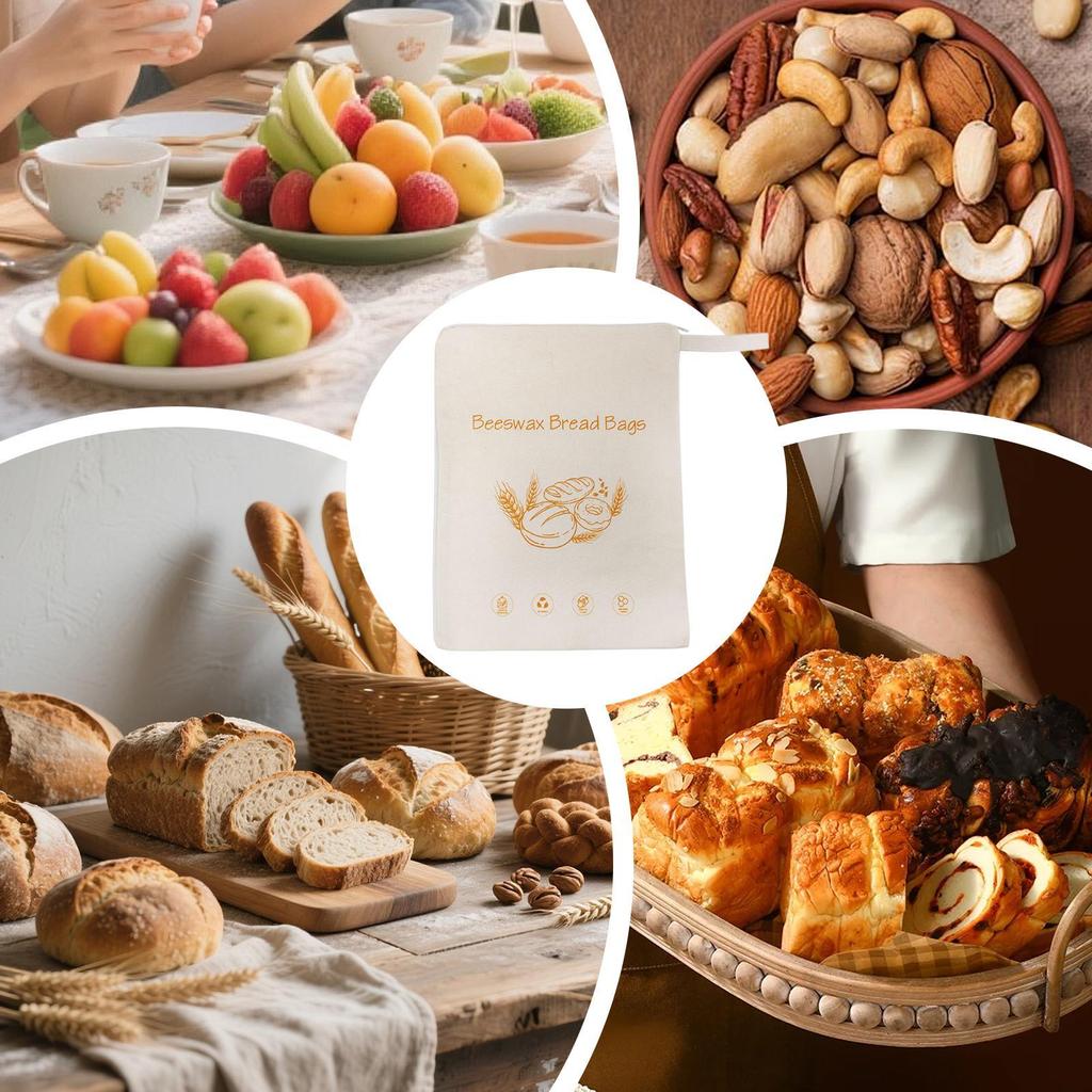 1PC Bread Bag Reusable zip Bag For Loaf Artisan Bread Storage Bag Food Storage Bag Bread Storage Bag Removable Washable Bag