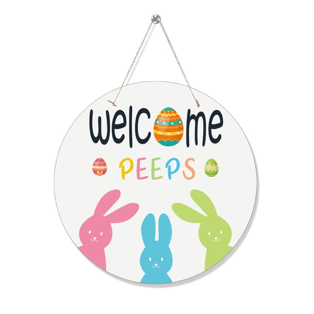 Pendant Welcome Door Sign Decorations Door Plaque Decoration Practical Hanging Easter Bunny Egg
