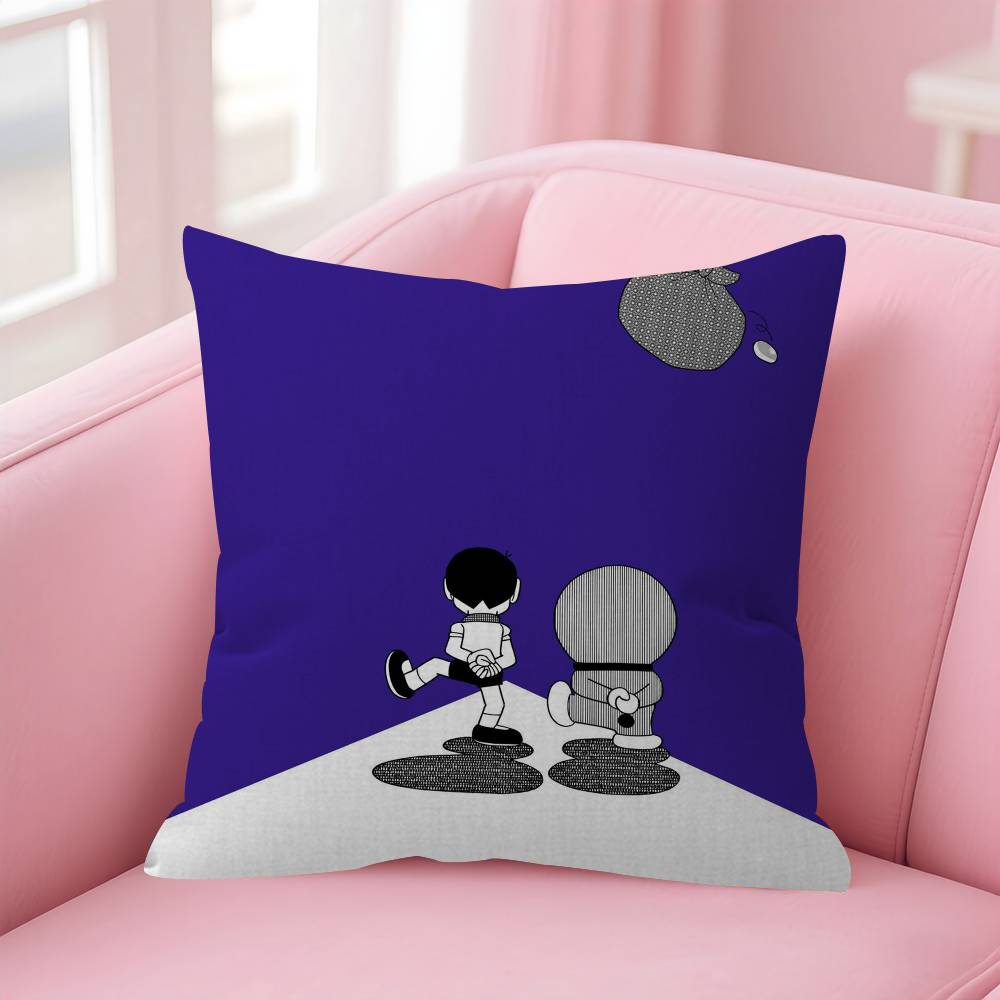 Cushion Cover Car Throw Pillow Case For Sofa Car Christmas Gift Anime Dddoraemon Wwhitepaper