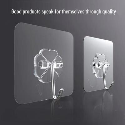 Transparent Self-Adhesive Utility Hooks