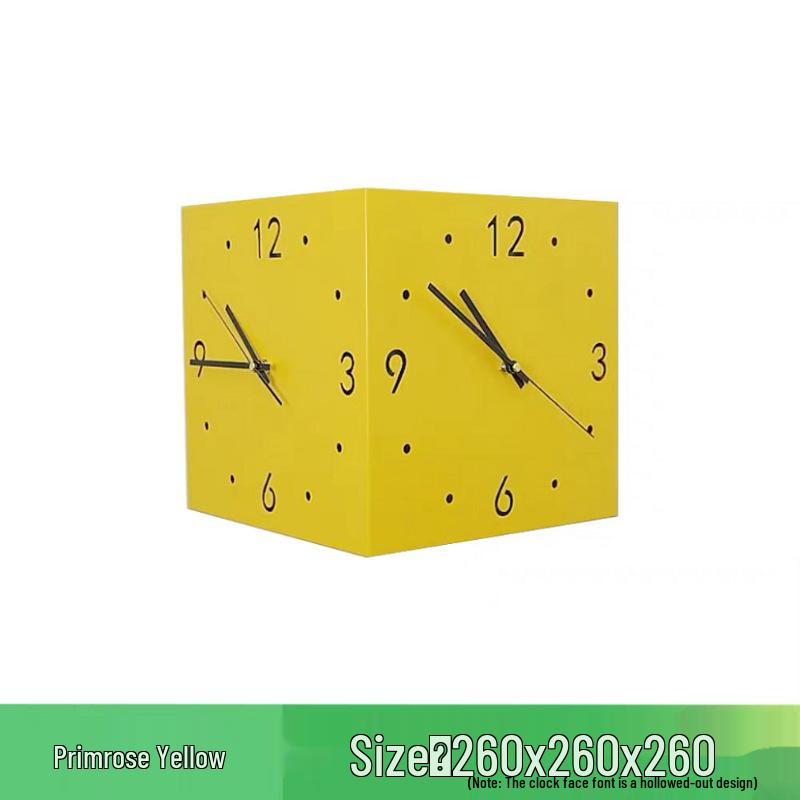 Creative Modern Double-Sided Wall Clock for Living Room – Stylish Corner Design, Minimalist Ins Style