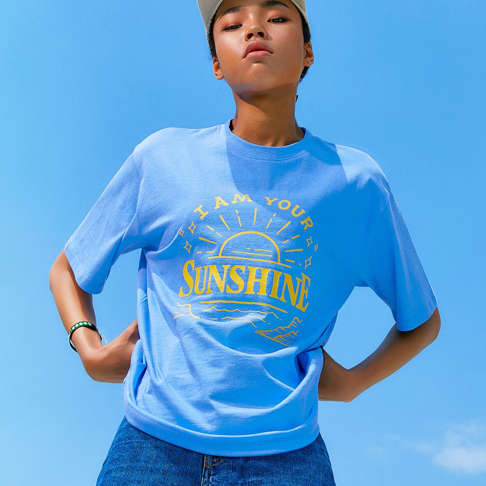Sseomttinggus Sunshine Pigment T Shirts Blue
