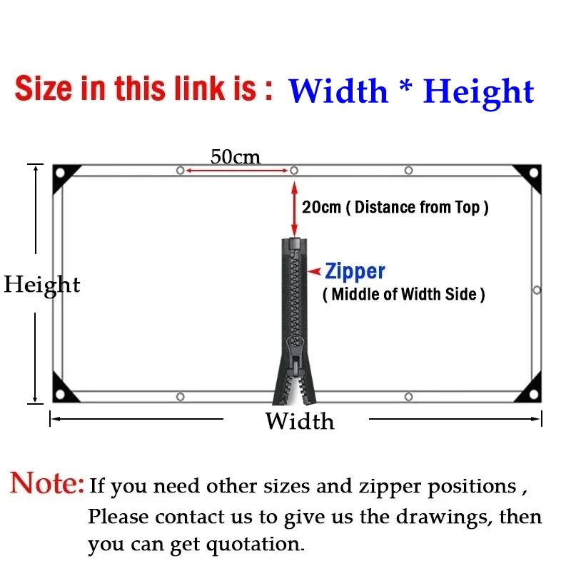 Customize 0.35mm Thickness Transparent Tarpaulin With Zipper Door Outdoor Pergola Waterproof Canopy Garden Plants Rain Shelter