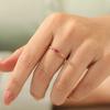 Yuan Tong Ti S925 Sterling Silver Leaf Ring with Pave Diamonds, Shiny and Versatile Retro Fashion for Women