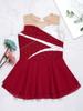 Kinder Mädchen Glänzender Strass Ärmelloser Chiffon Gespleißtes Eiskunstlaufkleid Gymnastik Tutu Ballettanzug