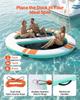 Aufblasbarer schwimmender Steg, 3,05 x 2,44 m runde aufblasbare Stegplattform, rutschfeste Wasser-Luftmatte mit tragbarer Tasche und abnehmbarer Leiter, Schwimmkörper