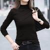 Autumn and Winter Chic German Velvet Semi High Neck Top for Women, Slim Fit and Slimming Bottom Shirt for Women's Wear