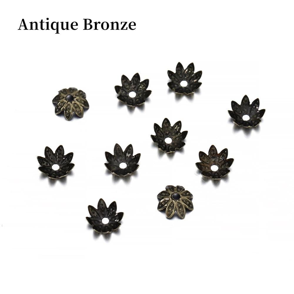 

100 шт./лот 8 10 мм цветок лотоса металлические свободные колпачки для бусин-разделителей конусные колпачки для бусин филигрань для самостоятельного поиска ювелирных изделий 10mm