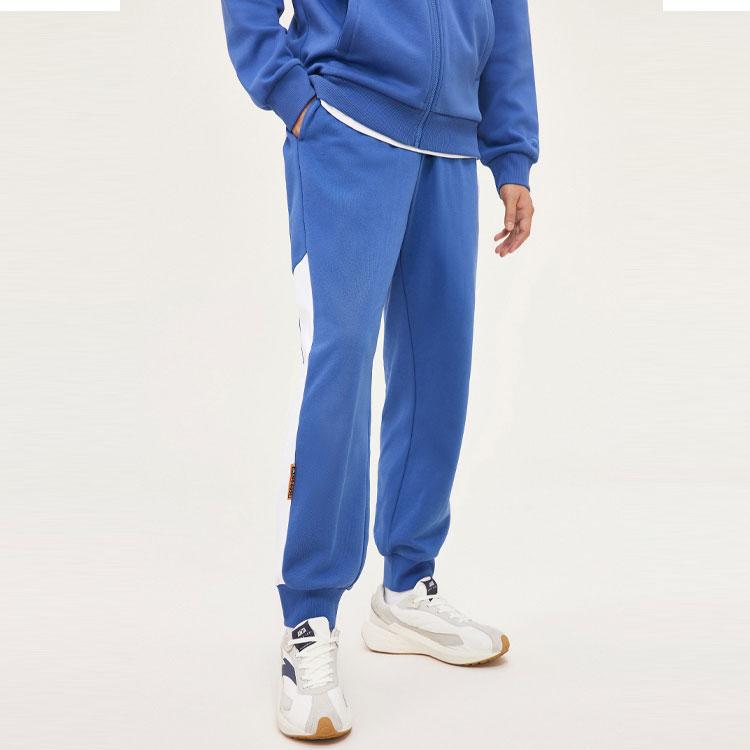 Anta SS22 Knitted Color Block Breathable Casual Sports Pants Men Bottoms Court-Blue 952238741-2