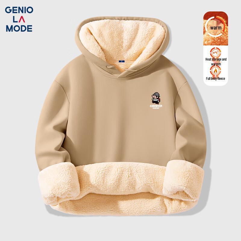 

GENIOLAMODE Men s Heavyweight Lamb Fleece Hooded Sweatshirt 2XL