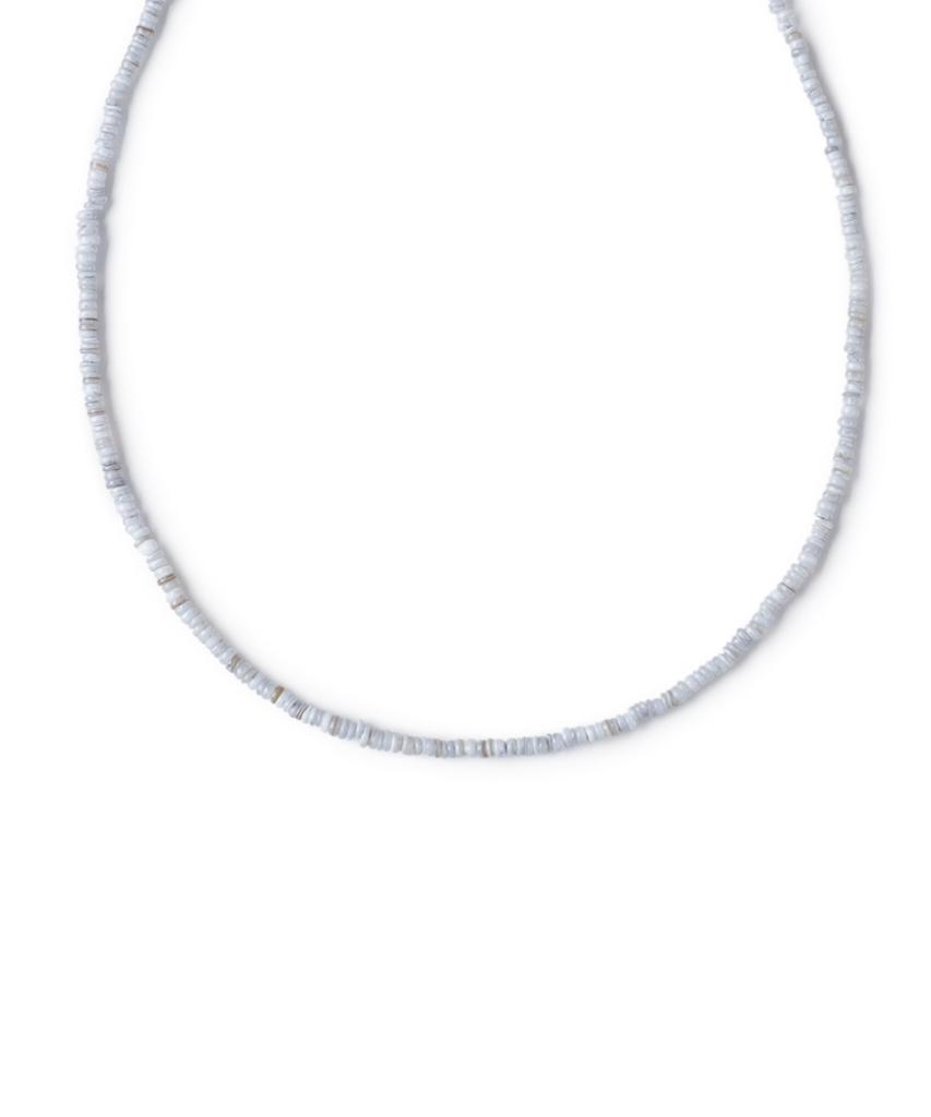 Decoroso Unisex Minimal Mother-Of-Pearl Bead Necklace [Light Gray]