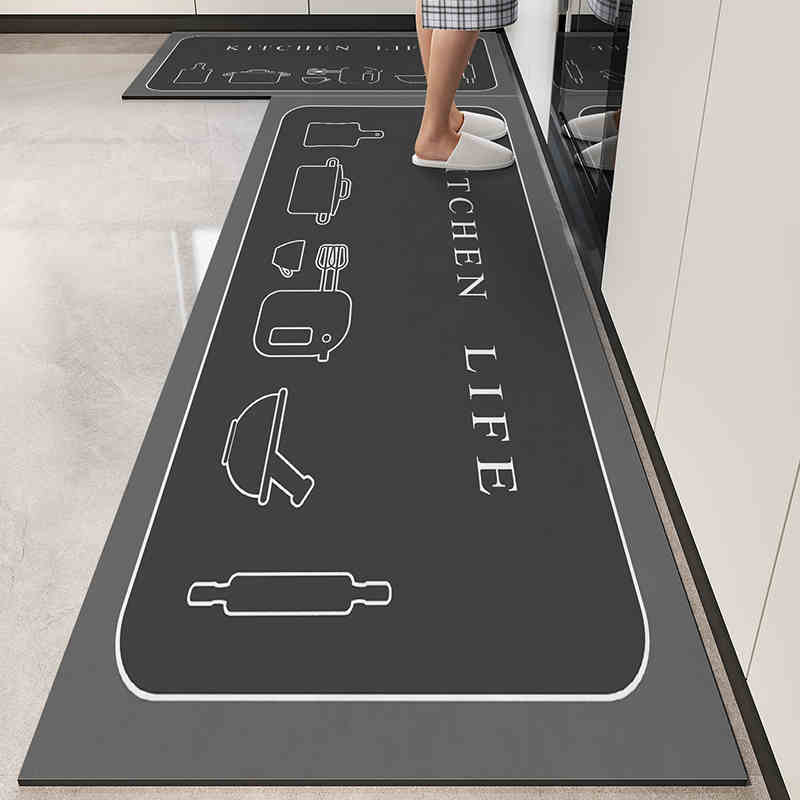 

VIKAMA2PC Dialgae Mud Коврик для кухни Нескользящий, масляный, впитывающий коврик, грязный коврик для двери в прихожую, ванную комнату, ковер для домашнего декора 50x80cm50x160cm