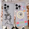 Clear Case For Apple iPhone 14 11 13 12 Pro 7 8 Plus XR X XS Max 6 6S 13Pro Silicone Phone Cover Love Line Flower