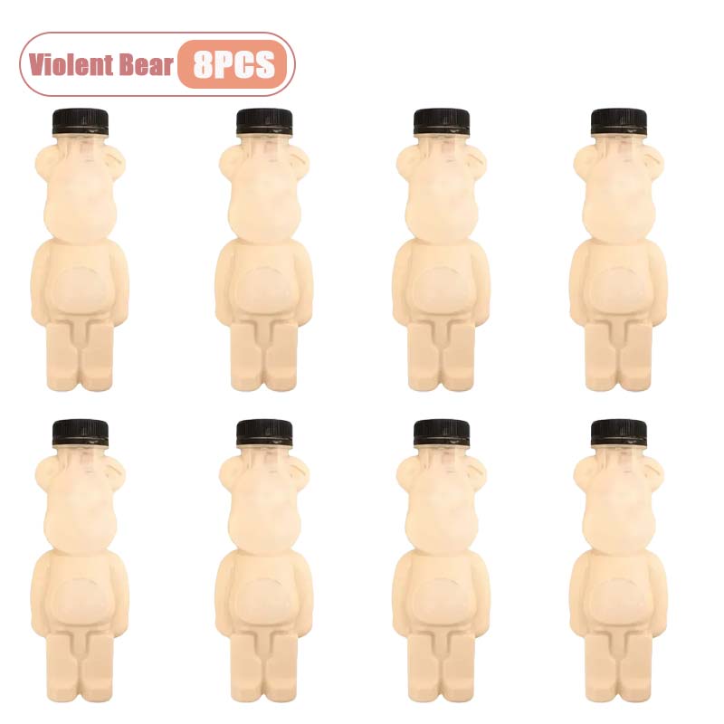 500ml Portable Cartoon Bear Transparent Bottles Cute Reusable Drink Containers for Bubble Tea Juice Milkshake Party Supplies