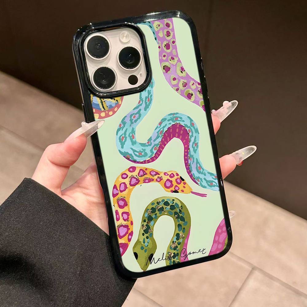 

Colorful Abstract Tiger Leopard Snake Tropical JunglePhone Case For IPhone 17 16 Pro Max 11 12 13 14 15 Hard PC+TPU Bracket Back iPhone 14 pro
