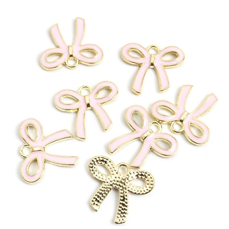 100Pcs Butterfly Knot Hairpiece Accessories Bowknot Pendant for Bracelet Necklace Clothing Embellishment for Daily Use