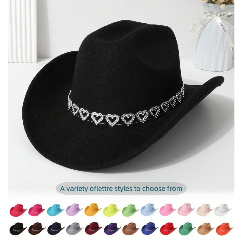 Love jazz top hat high quality woolen western cowboy hat summer men and women holiday party bride
