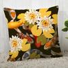 New Lotus Pillow Cover Bedroom Home Office Decorative Flowers Pillowcase Square Zipper Pillow Cases Satin Soft No Fade
