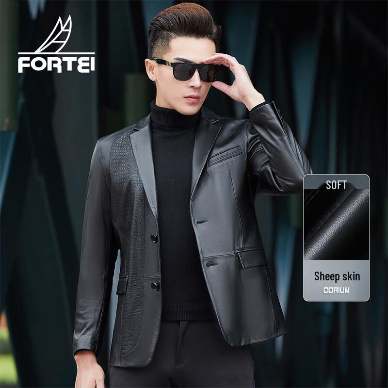 

Мужская кожаная куртка-пиджак из овчины L