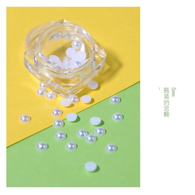 

1,5 мм/2 мм/2,5 мм/3 мм/4 мм/5 мм/АБС-пластик искусственный жемчуг полукруглый жемчуг с плоской обратной стороной бежевый дизайн ногтей домашний макияж инструменты для макияжа армия зеленый