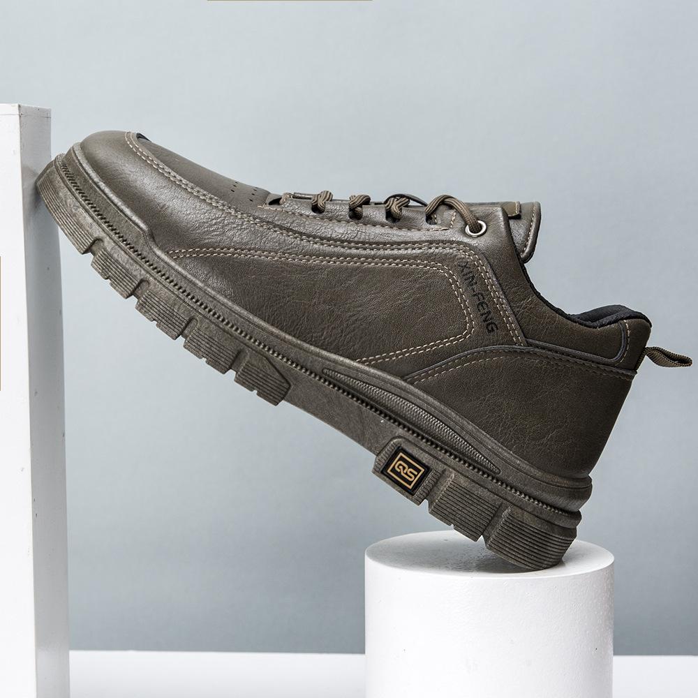 

Модная обувь Мартин 2025 осень новая британский стиль ретро стиль мужская кожаная обувь рабочая обувь мужская повседневная обувь 44 темно-коричневого