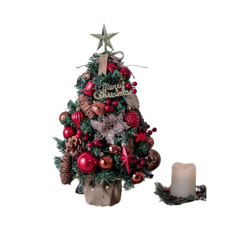 JC Mini Christmas Tree Lights PVC Material Home Decorations Dining Table Countertop Display Corporate Holiday Atmosphere