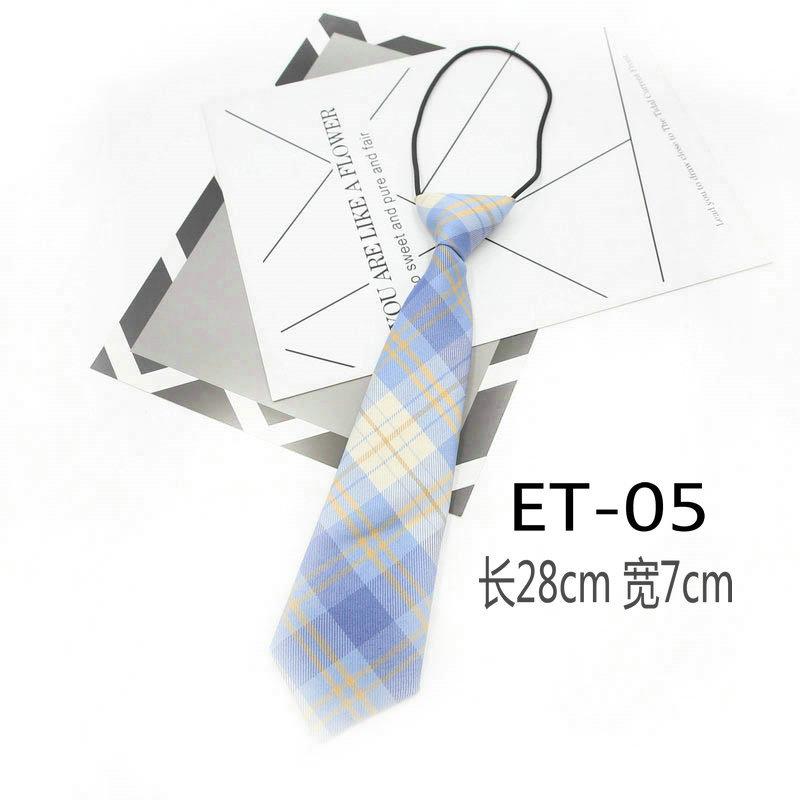 Ins Plaid Cotton Tie, Women'S Uniform College Style Rubber Band, Free Lazy Tie
