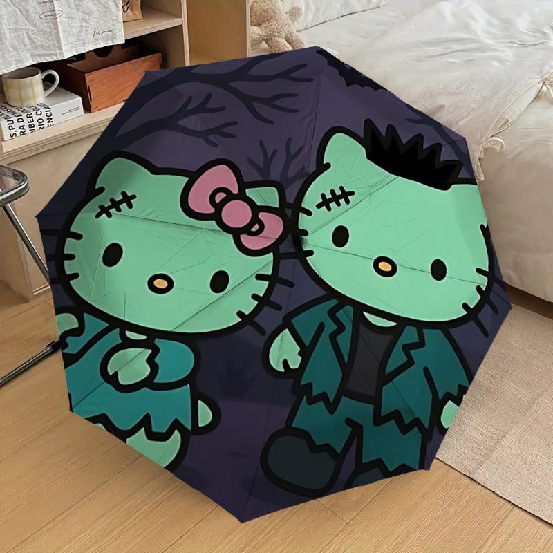 1pc Hello Kitty Halloween Automatic Open/Close Umbrella, Lightweight Design for Everyone,Durable Canopy yy251014086