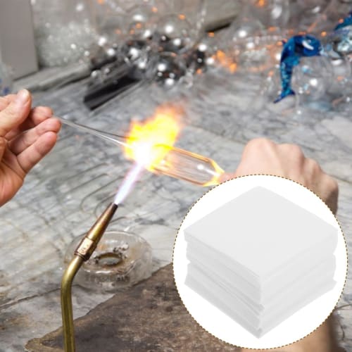VILLCASE 50-Piece Ceramic Fiber Kiln Paper, 80 X 80 Mm, White Felt Fabric, Ceramic Refractory Material, Refractory Kiln Paper, Fiber Gasket, High Temp