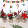 Artificial Simulation Plant Flower Red Berries Christmas Tree Home Decorations Garland DIY Supplies Holiday New Year Ornament