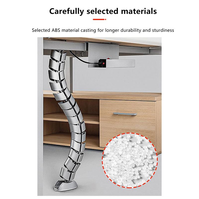 78Cm Wire Spine Cable Sleeve Workstation Snake Wire Organizer Under Desk Cable Wire Management Computer Cord Protective Tube
