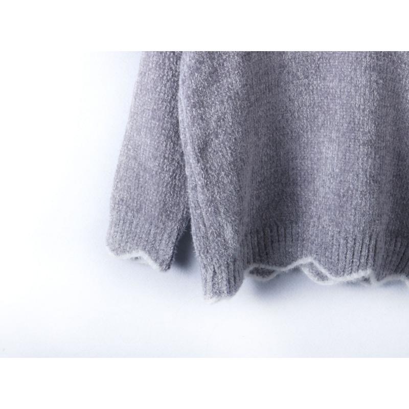 Pulover cu decolteu în V, Pulover cu material cald și moale, Pulover drăguț, Tricou de bază tricotat multicolor, Top casual cu mâneci lungi pentru femei, Toamnă Iarnă