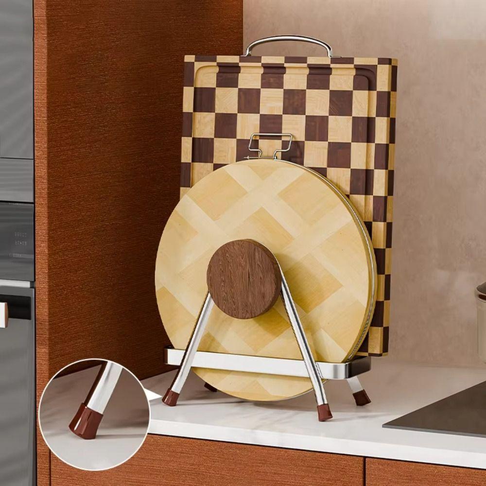 Rustproof Cutting Board Holder Stable Kitchen Storage Rack Durable Pot Lid Organizer Cabinet