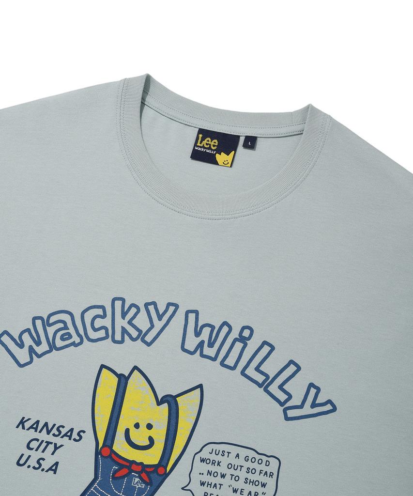WACKY WILLY [Wacky Willy X Lee] Graphic Short Sleeve T-Shirt Blue