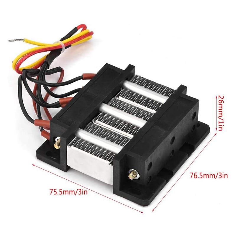 PTC Ceramic Air Heater, 12/24/36/48V 150-200W Insulated PTC Ceramic Air Heater PTC Small Space Heating Element DIY Heating Tools 12V 150W
