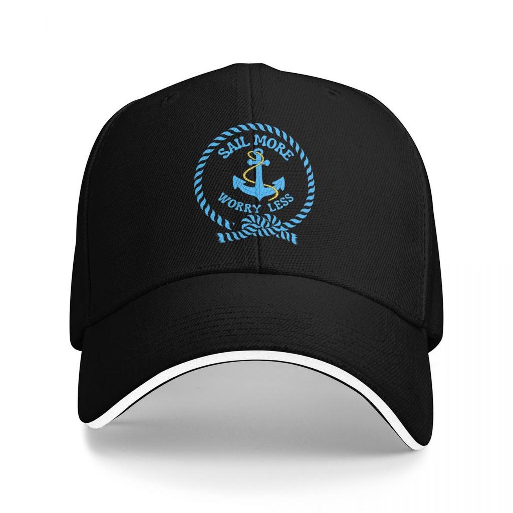 Unisex Baseball Hats Sail More Worry Less Nautical Captain Anchor Streetwear Sports Baseball Caps Hip Hop Cap Casquette Hats