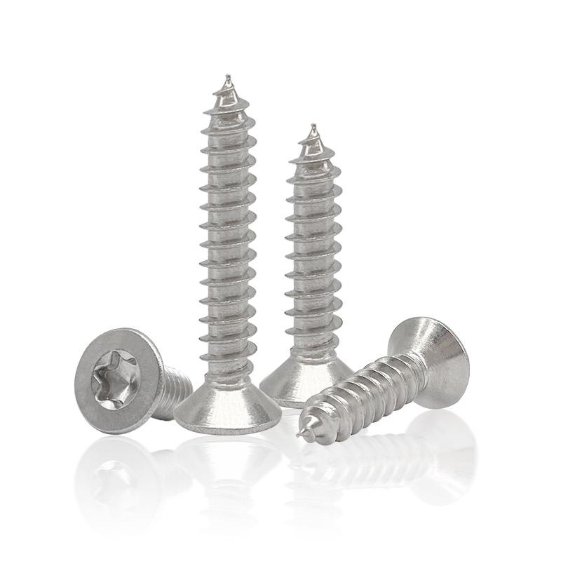304 Stainless Steel Torx Countersunk Self-Tapping Screws, Flat Head, Star Shape, Sizes: M2-M6