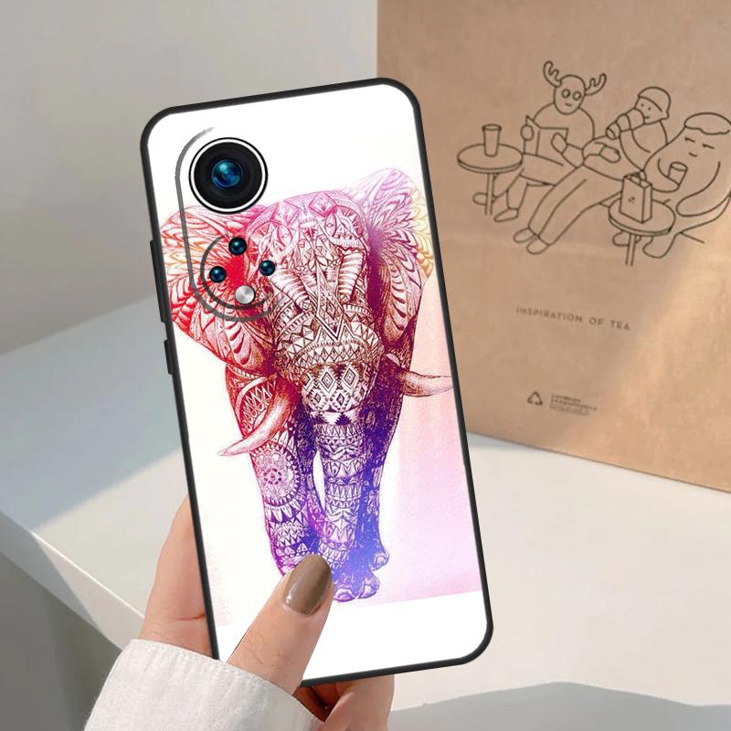 

Слон Цветочный Племенной Для Honor Magic 8 Pro 5 6 7 Lite Чехол Для Honor Win RT 200 400 50 70 90 X8b X9a X9b X9c X9d Honor X9b