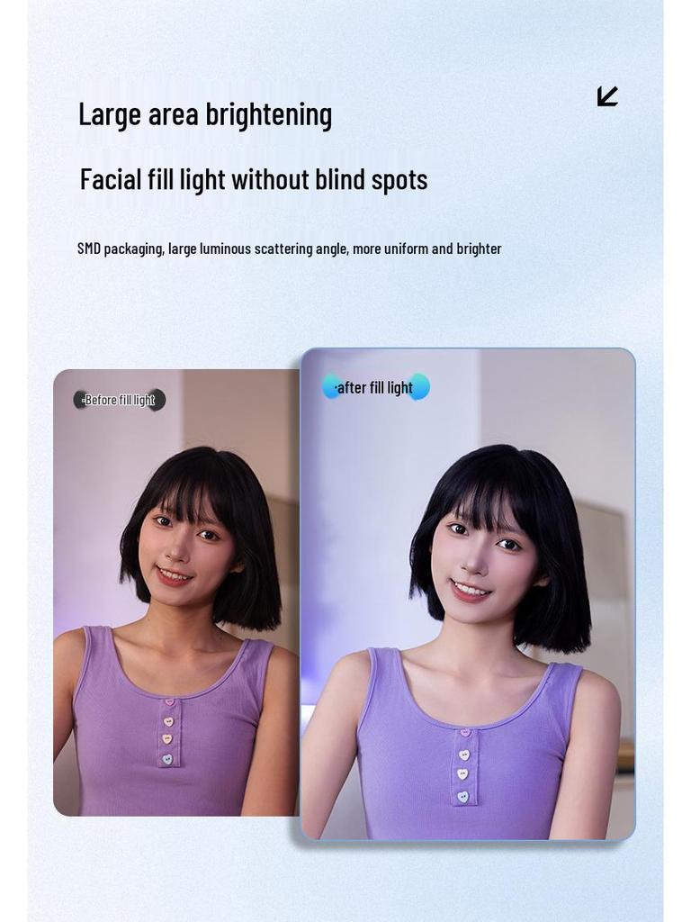 Luz de Relleno Portátil D5 con Pinza para Móvil para Selfies y Streaming